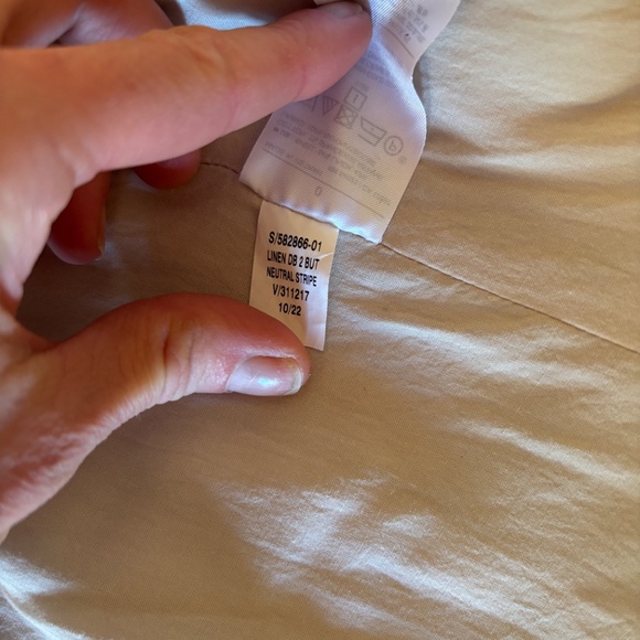 Banana Republic Linen & Cotton Blend Double Breasted Pinstripe Blazer - Picture 10 of 10